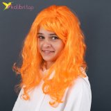 Карнавальный парик волнистый оранжевый 110 г оптом фото 01