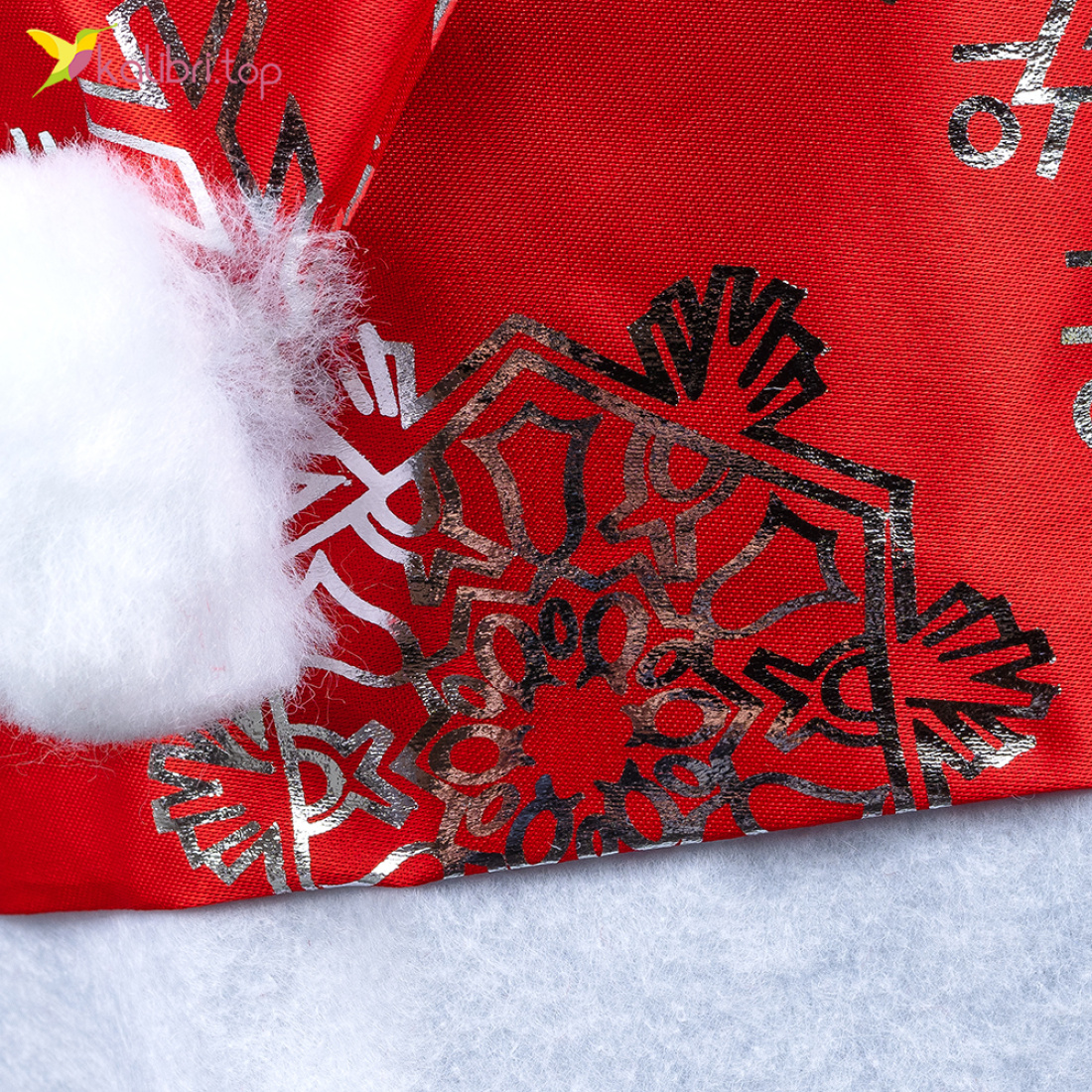 Новорічна шапка сніжинка сіра 38 см оптом фото 02 Новорічна шапка сніжинка сіра 38 см оптом фото 02