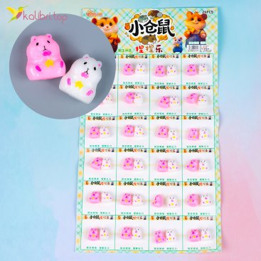 Антистрессы хомяки цветные на листе 2,5 см - Купить