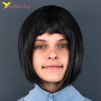 Парик каре прямой, чёрный 100 г - Купить