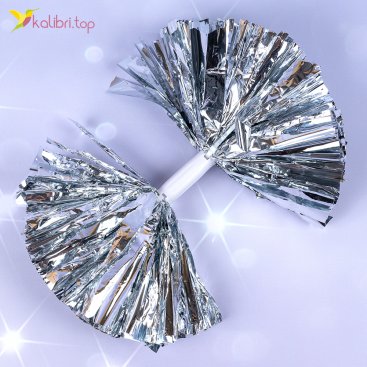 Помпоны для черлидинга Шарик серый 39 см, 100 г - Купить