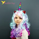Карнавальний перука Єдиноріг райдужний 4441 оптом фото 01