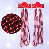 Новогодний декор бусы красные 2,75 метра, Ø 0,57 см, 12 штук оптом фото 01