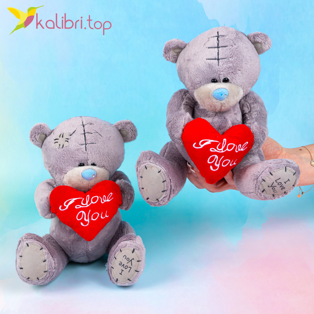 Мягкие игрушки Мишки с сердцем 20 см оптом фото 01
