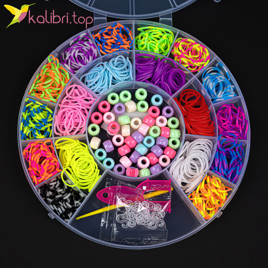 Набор резинок для плетения Калейдоскоп 17 см оптом фото 01
