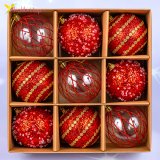 Ялинкові кулі червоне сяйво 7 см, 9 шт., набір оптом фото 01 Ялинкові кулі червоне сяйво 7 см, 9 шт., набір оптом фото 01