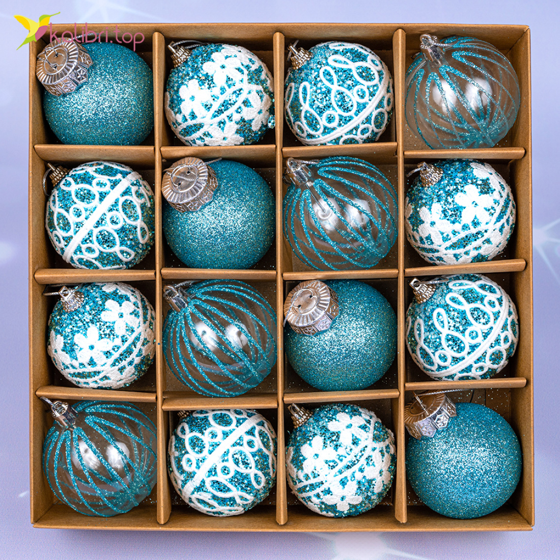 Ялинкові кулі морозний ранок 5,5 см, 16 шт., набір оптом фото 01 Ялинкові кулі морозний ранок 5,5 см, 16 шт., набір оптом фото 01