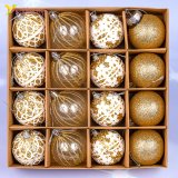 Ялинкові кулі ранкові золото 5,5 см, 16 шт., набір оптом фото 01 Ялинкові кулі ранкові золото 5,5 см, 16 шт., набір оптом фото 01