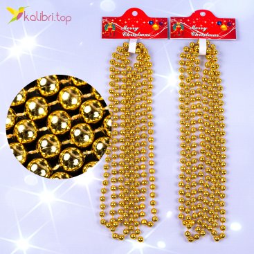 Декор намисто золотий грудень 2,8 метра, Ø 0,95 см, 12 штук - Купити