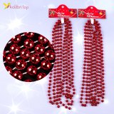 Декор бусы красный декабрь 2,8 метра, Ø 0,95 см, 12 штук оптом фото 01