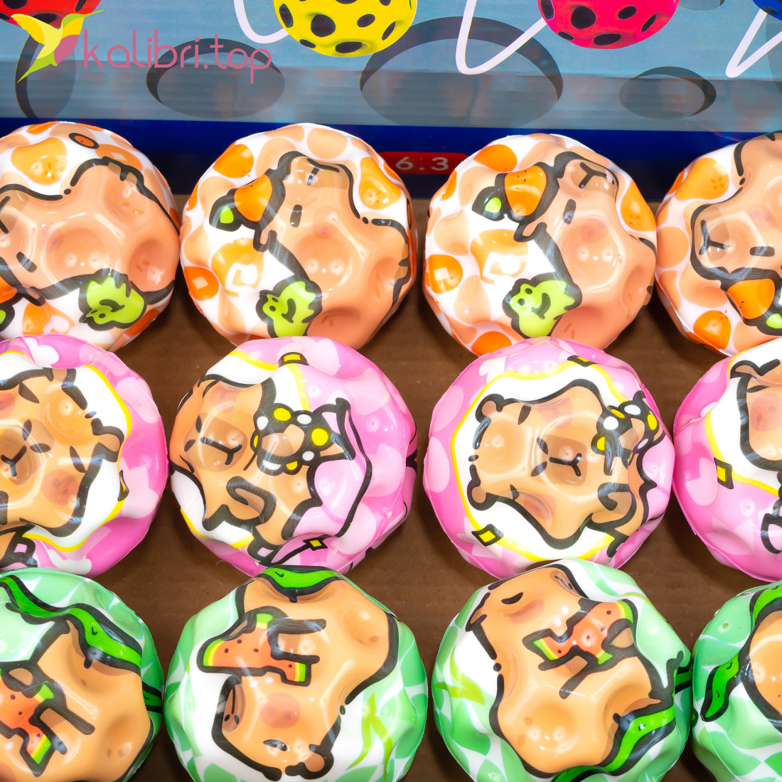 М'ячик стрибунець капібару 6 см оптом фото 02