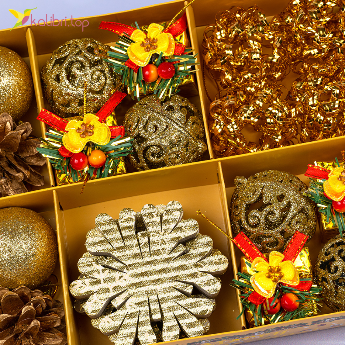 Ялинкові іграшки зимовий мікс 5 см, 25 предметів, набір оптом фото 02 Ялинкові іграшки зимовий мікс 5 см, 25 предметів, набір оптом фото 02