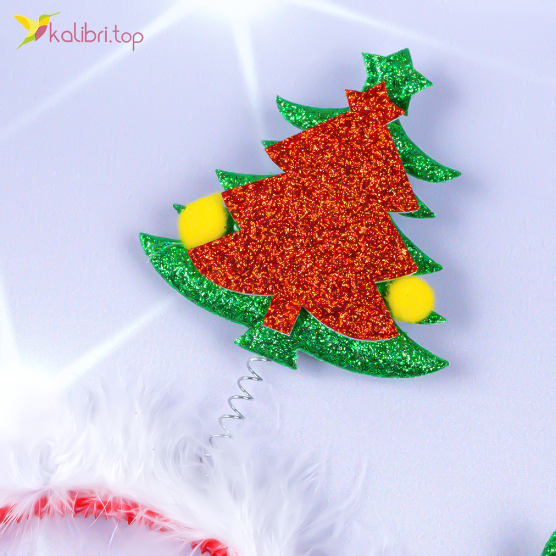 Новорічні обручі ялинки з блискітками 23 см оптом фото 02 Новорічні обручі ялинки з блискітками 23 см оптом фото 02