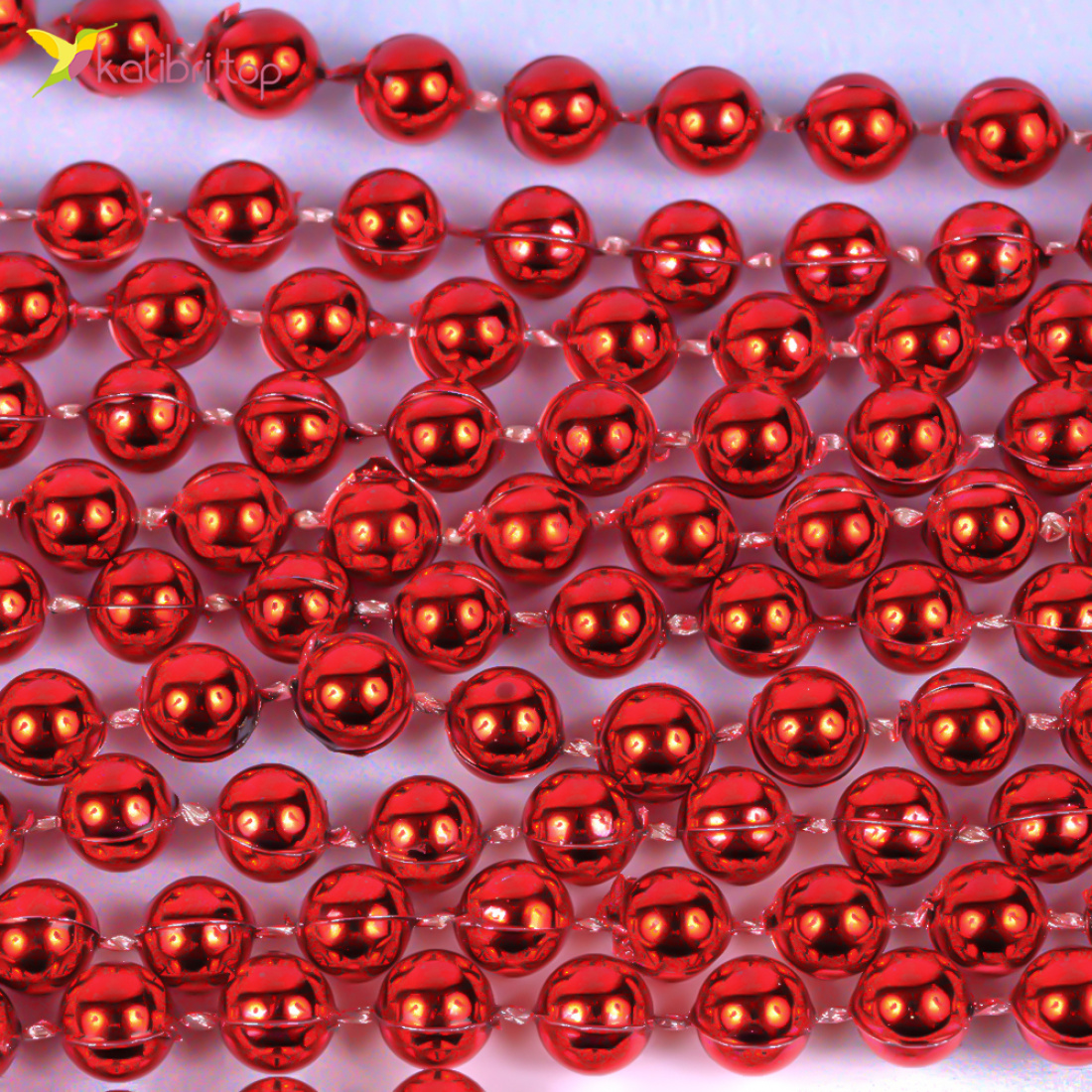 Новорічний декор намисто червоні 2,75 метра, 12 штук оптом фото 02 Новорічний декор намисто червоні 2,75 метра, 12 штук оптом фото 02