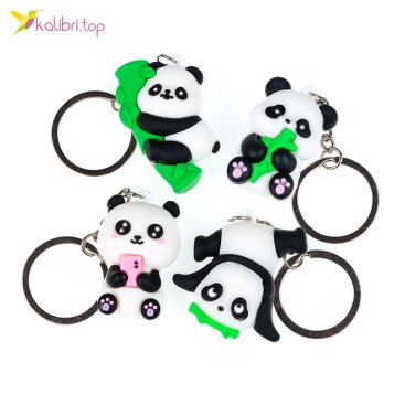 Брелки детские резиновые Панды весёлые 10 см - Купить