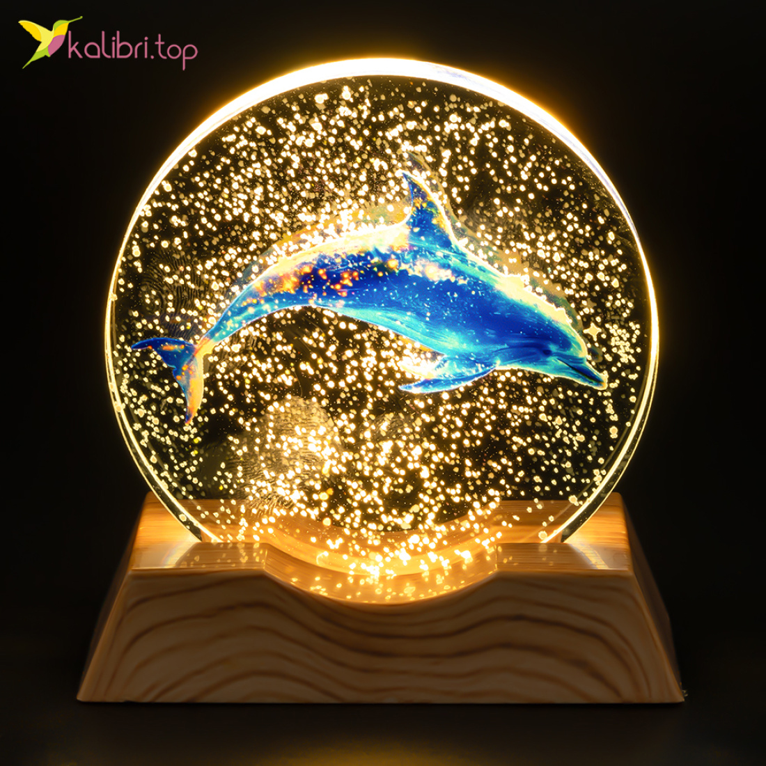 Нічник плоский скляний Дельфін 8 см оптом фото 01 Нічник плоский скляний Дельфін 8 см оптом фото 01