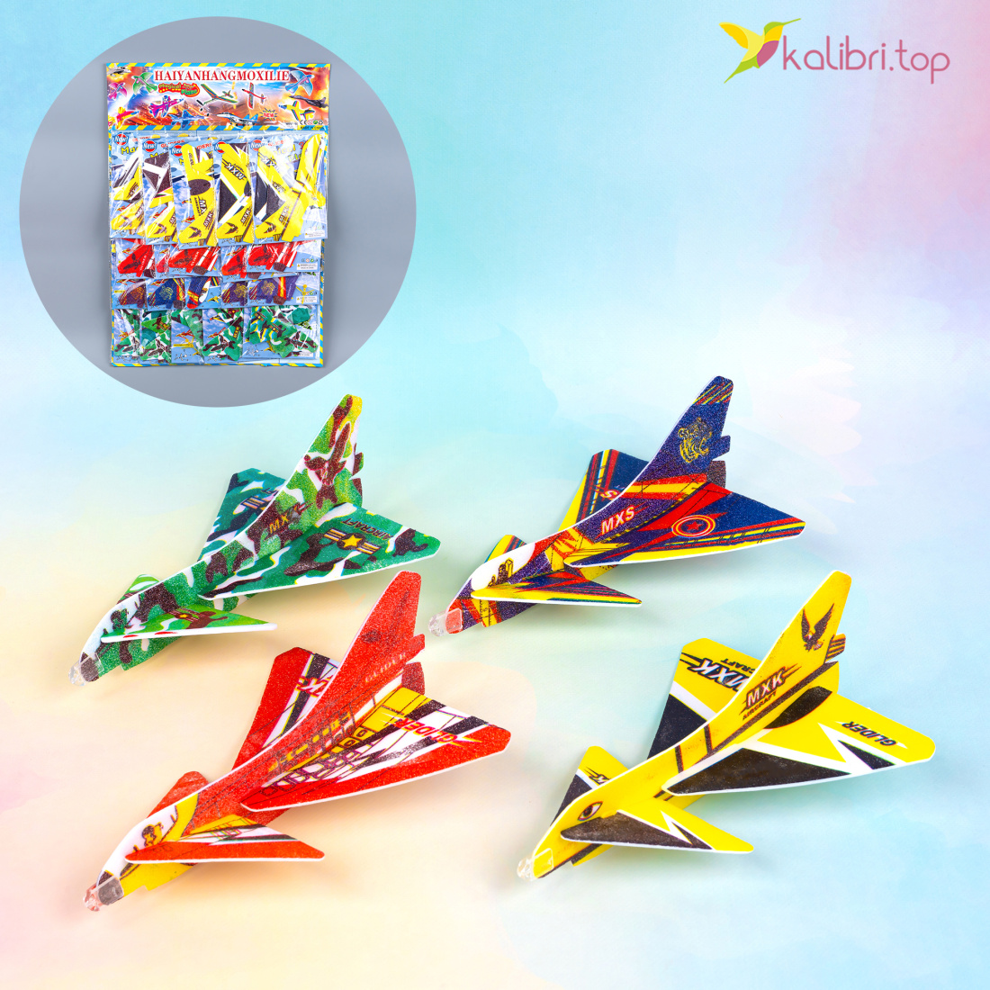 Детский пенопластовый самолётик Истребитель 23 см оптом фото 01 Детский пенопластовый самолётик Истребитель 23 см оптом фото 01