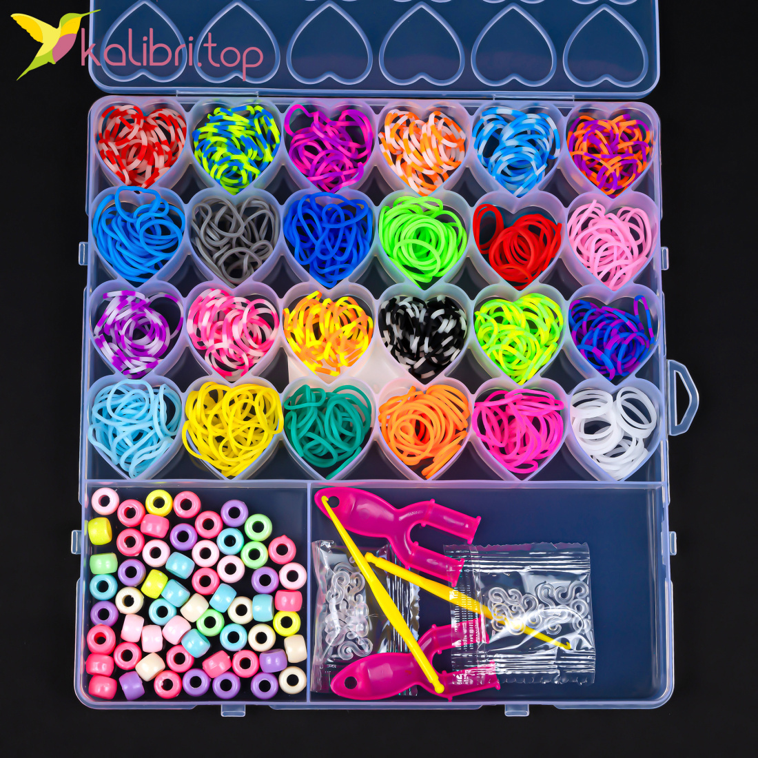 Набор резинок для плетения Яркий Микс 20 см оптом фото 01