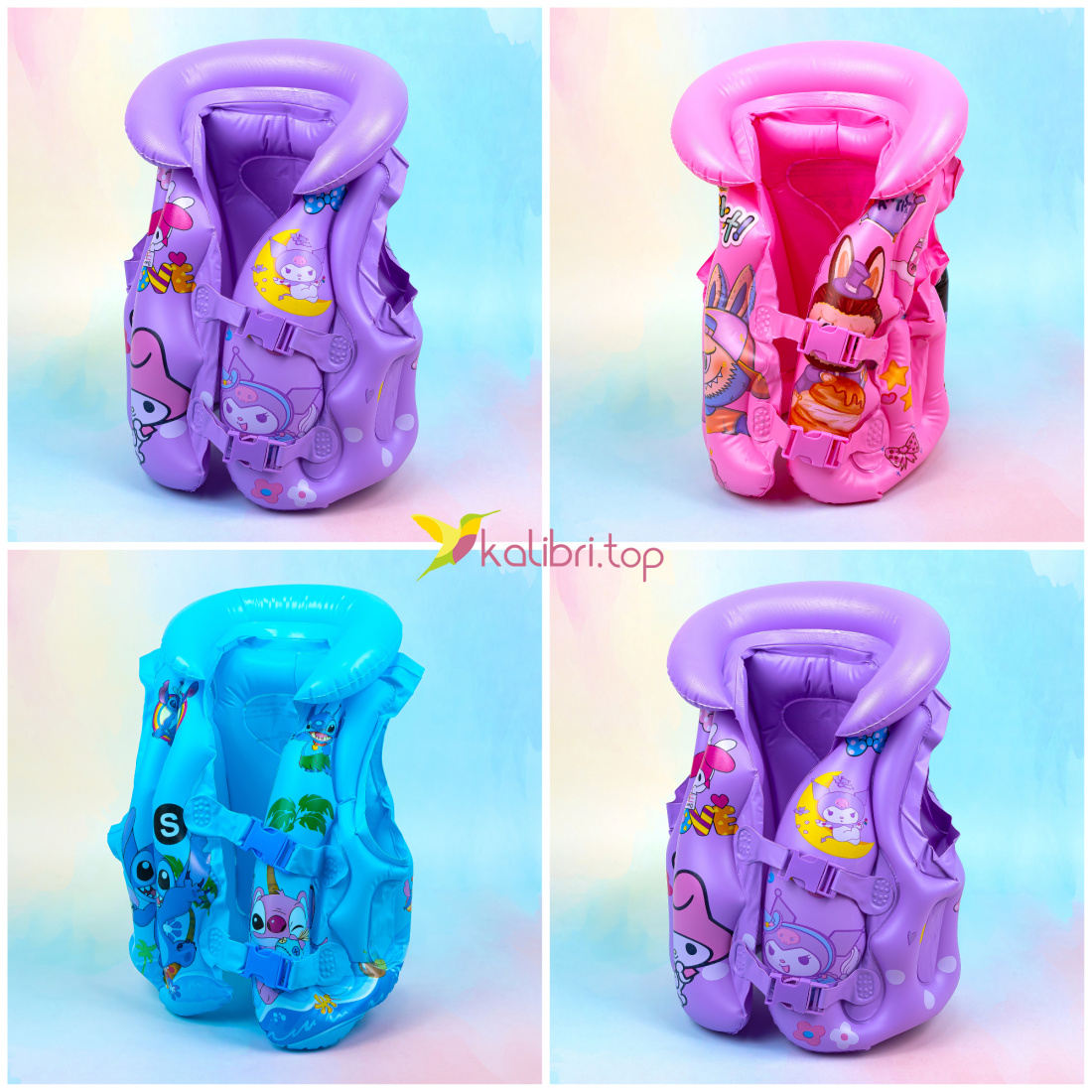 Детский надувной жилет для плавания Мультик 29 см оптом фото 01