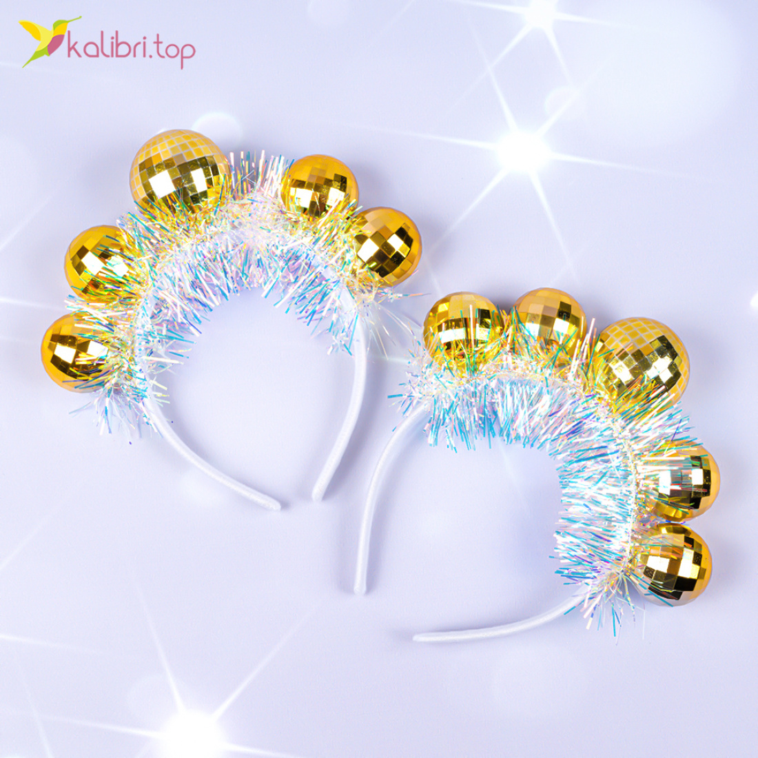 Новорічний обруч блиск свята 19 см оптом фото 01 Новорічний обруч блиск свята 19 см оптом фото 01