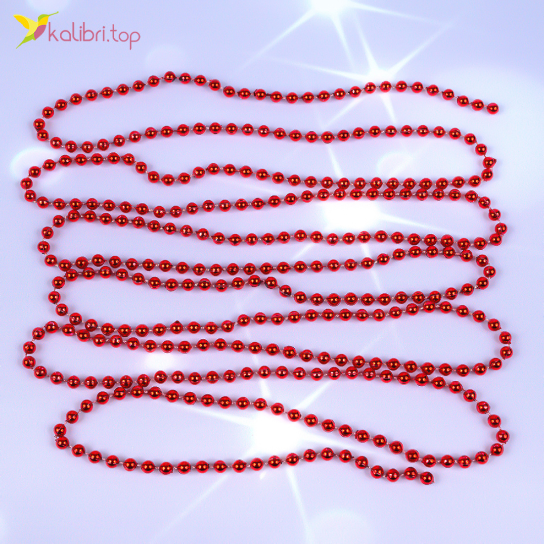 Новорічний декор намисто червоні 2,75 метра, 12 штук оптом фото 01 Новорічний декор намисто червоні 2,75 метра, 12 штук оптом фото 01