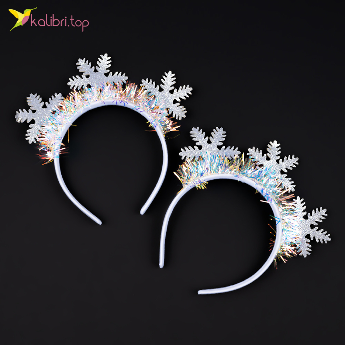 Новорічні обручі три сніжинки 19 см оптом фото 01 Новорічні обручі три сніжинки 19 см оптом фото 01