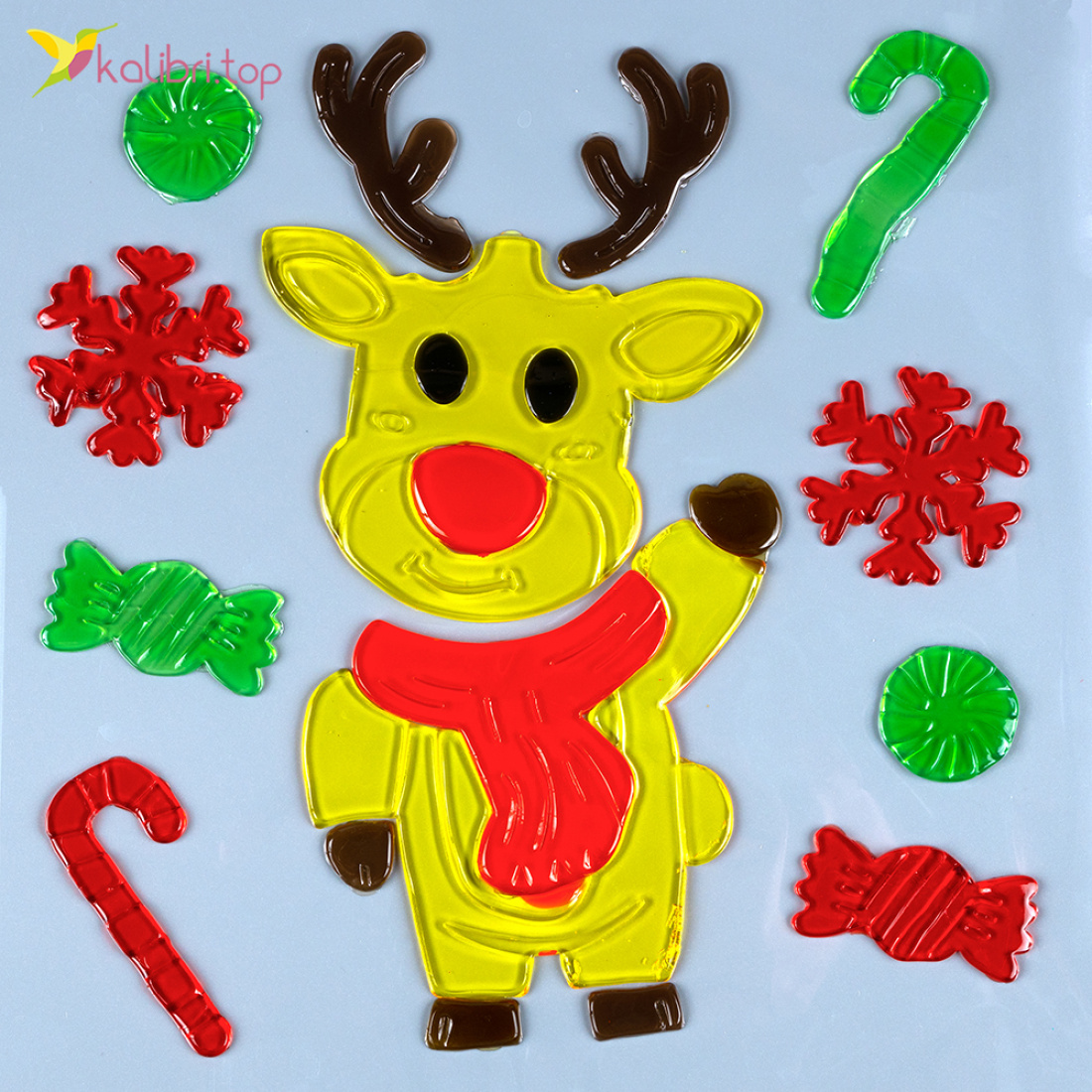 Силіконові наклейки на вікна Новий Рік 19х19 см оптом фото 06 Силіконові наклейки на вікна Новий Рік 19х19 см оптом фото 06