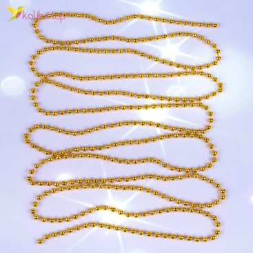 Новорічний декор намисто золоті 2,75 метра, 12 штук - Фото Новорічний декор намисто золоті 2,75 метра, 12 штук - Купити