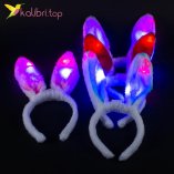 Новогодние светящийся обручи Зайчики разноцветные оптом фото 01
