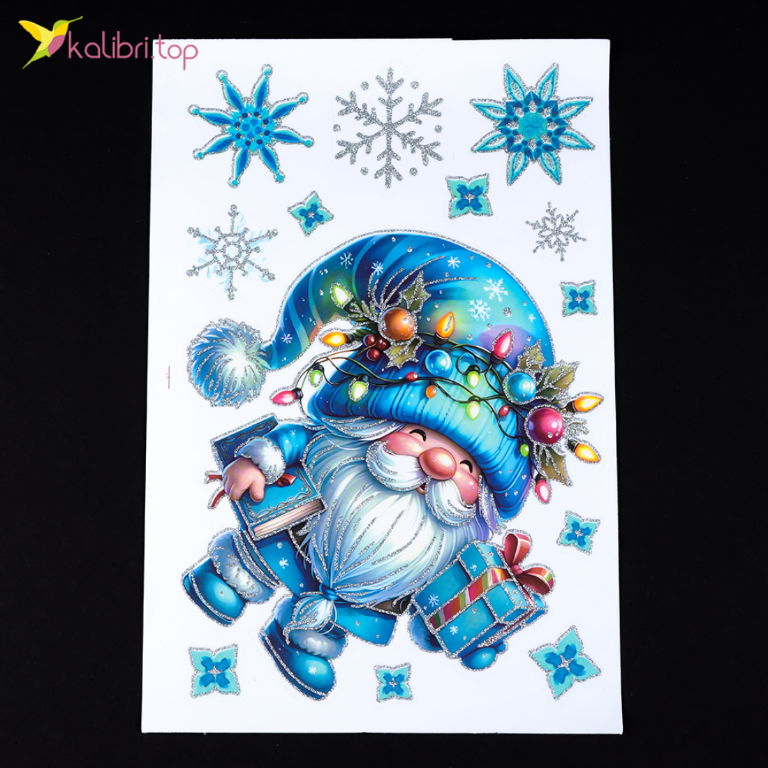 Новогодние наклейки на окна Праздник 30х20 см оптом фото 02 Новогодние наклейки на окна Праздник 30х20 см оптом фото 02