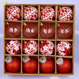 Ёлочные шары красный бал 5,5 см, 16 шт., набор оптом фото 01 Ёлочные шары красный бал 5,5 см, 16 шт., набор оптом фото 01