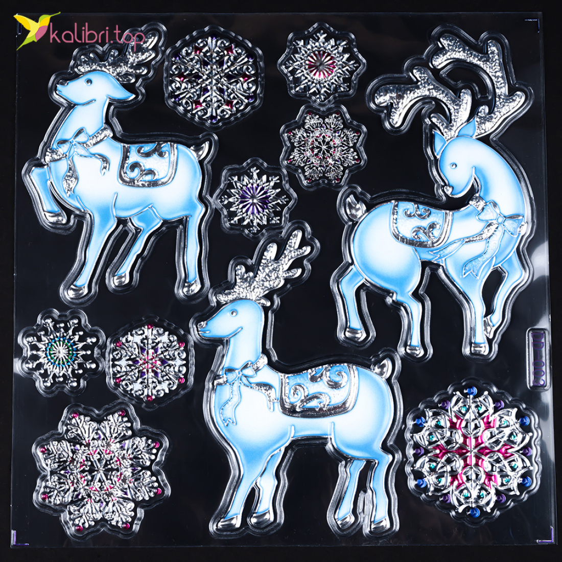 Новорічні наклейки на вікна Різдво 20х20 см оптом фото 02 Новорічні наклейки на вікна Різдво 20х20 см оптом фото 02