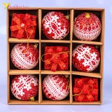 Ёлочные шары красное чудо 7 см, 9 шт., набор оптом фото 01 Ёлочные шары красное чудо 7 см, 9 шт., набор оптом фото 01