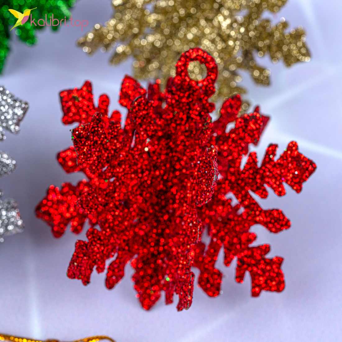 Новорічна підвіска Краса 7 см., 24 шт оптом фото 02 Новорічна підвіска Краса 7 см., 24 шт оптом фото 02