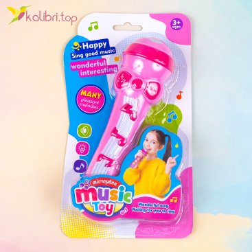 Игрушка микрофон звуковой, подсветка Ритм 20 см - Купить