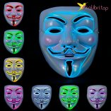 Светящиеся маски Гая Фокса 8 цветов оптом фото 01