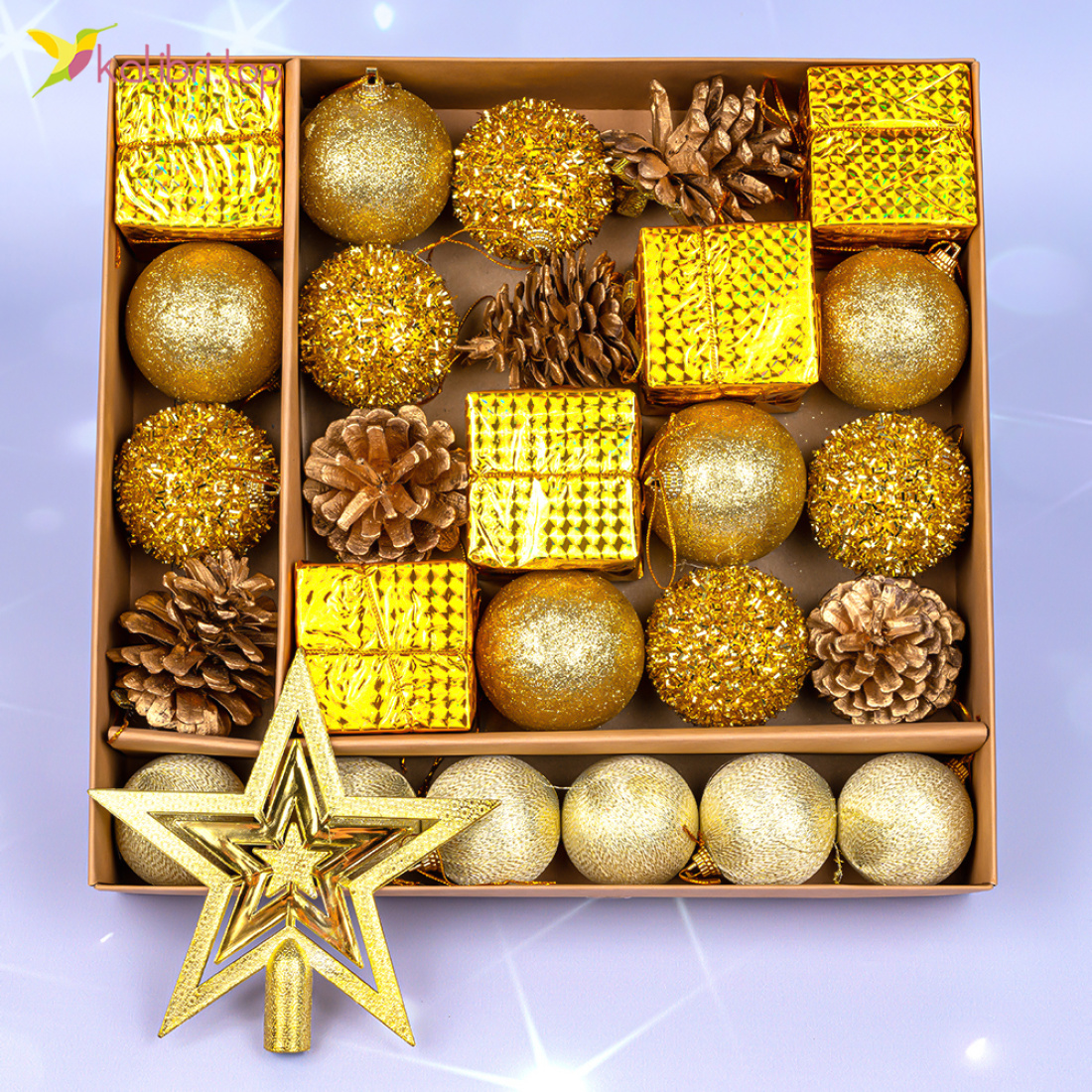 Ялинкові іграшки казка 5,5 см, 26 предметів, набір оптом фото 01 Ялинкові іграшки казка 5,5 см, 26 предметів, набір оптом фото 01