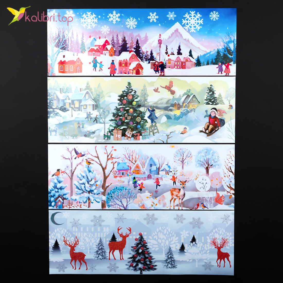 Наклейки бордюрні на вікна Великі 4 видів, 12 шт, 60х20 см оптом фото 01 Наклейки бордюрні на вікна Великі 4 видів, 12 шт, 60х20 см оптом фото 01