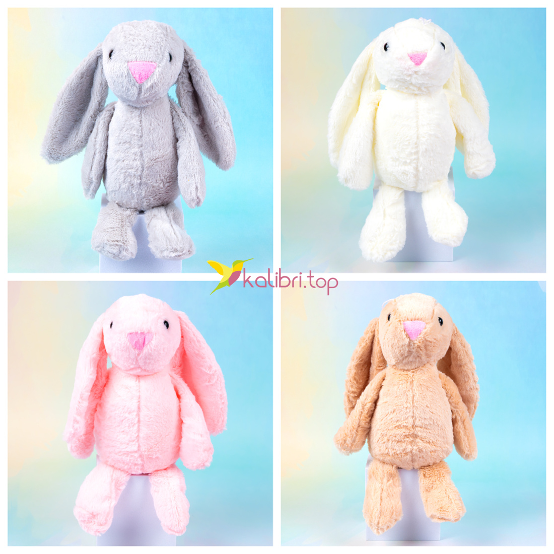 М'які іграшки Зайчики 30 см, 4 кольори оптом фото 01