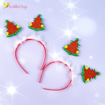 Новорічні обручі ялинки з блискітками 23 см - Купити