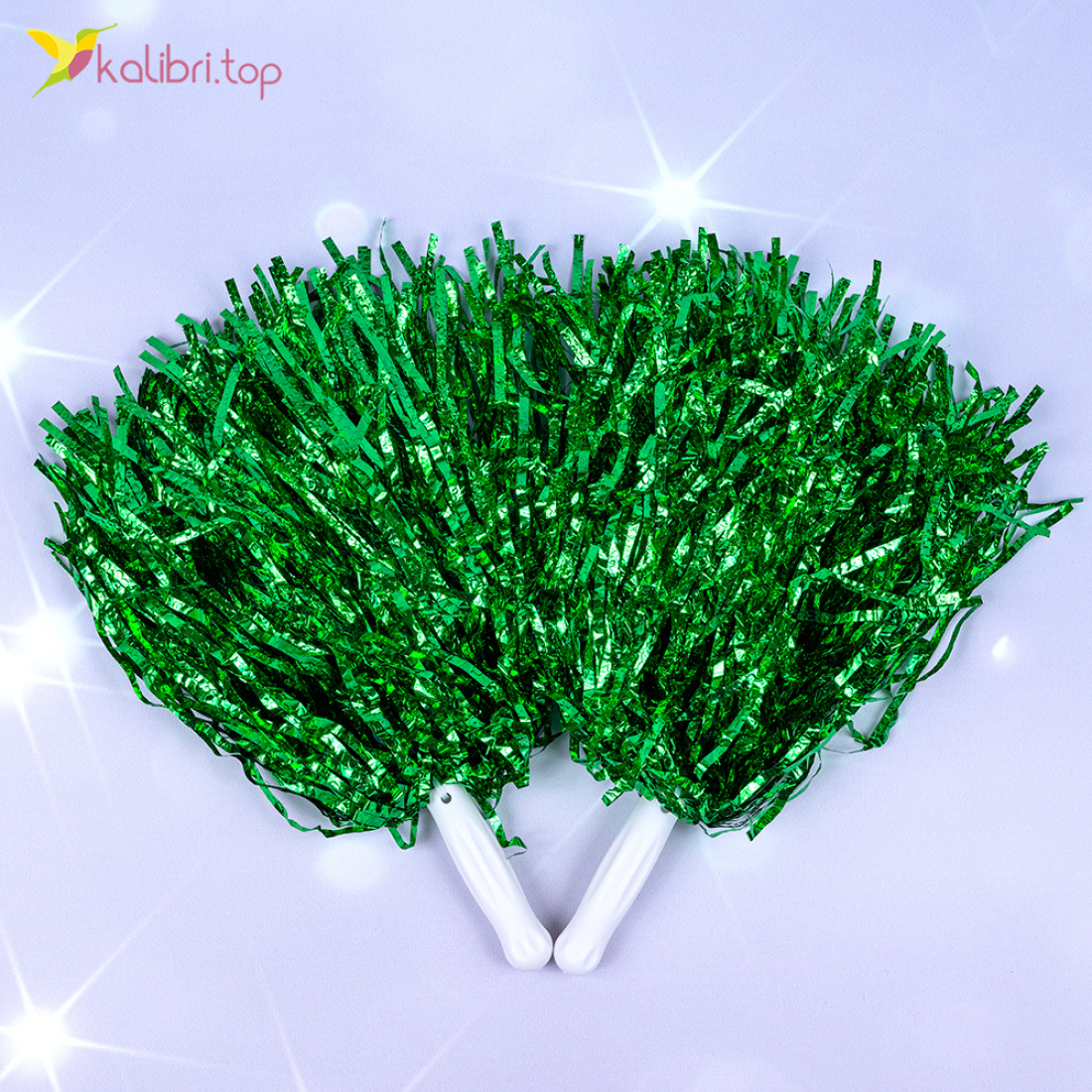 Помпони для черлідінгу Рифлені зелені 30 см оптом фото 01 Помпони для черлідінгу Рифлені зелені 30 см оптом фото 01