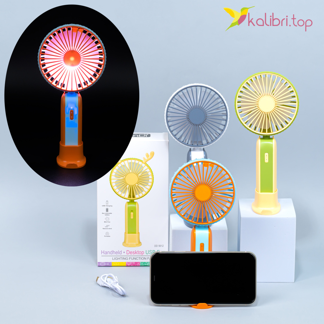 Вентилятор на USB Мини Холдер Лайт 19 см оптом фото 01