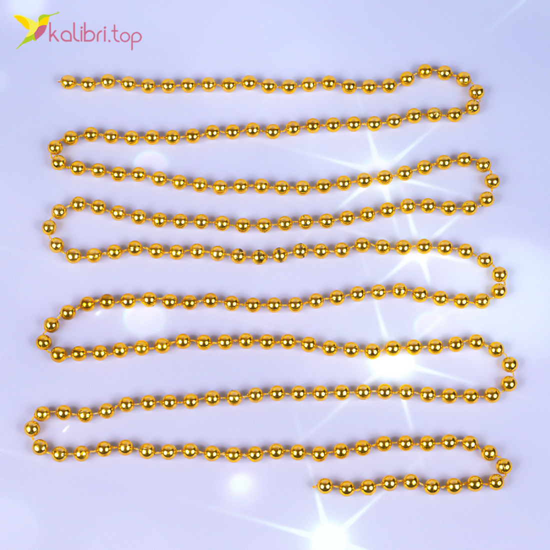 Новорічний декор намисто золотий грудень 2,8 метра, 12 штук оптом фото 02 Новорічний декор намисто золотий грудень 2,8 метра, 12 штук оптом фото 02