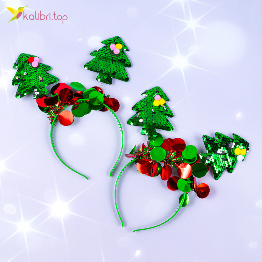 Новорічні обручі ялинки-хлопавки 24 см оптом фото 01 Новорічні обручі ялинки-хлопавки 24 см оптом фото 01