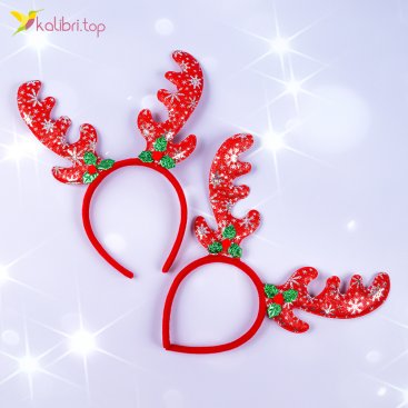 Новорічні обручі сніговий олень 27 см - Купити