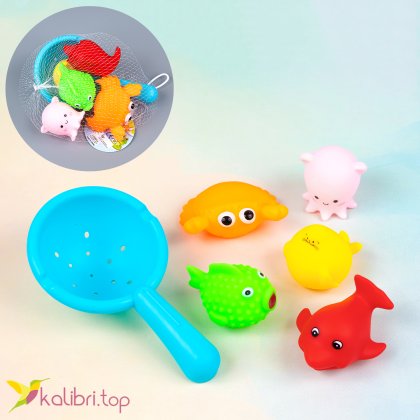 Игрушки для купания, пищащие Морской 6,5 см - Купить