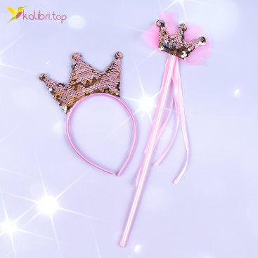 Набір обруч з чарівною паличкою Коронки з паєтки - Купити