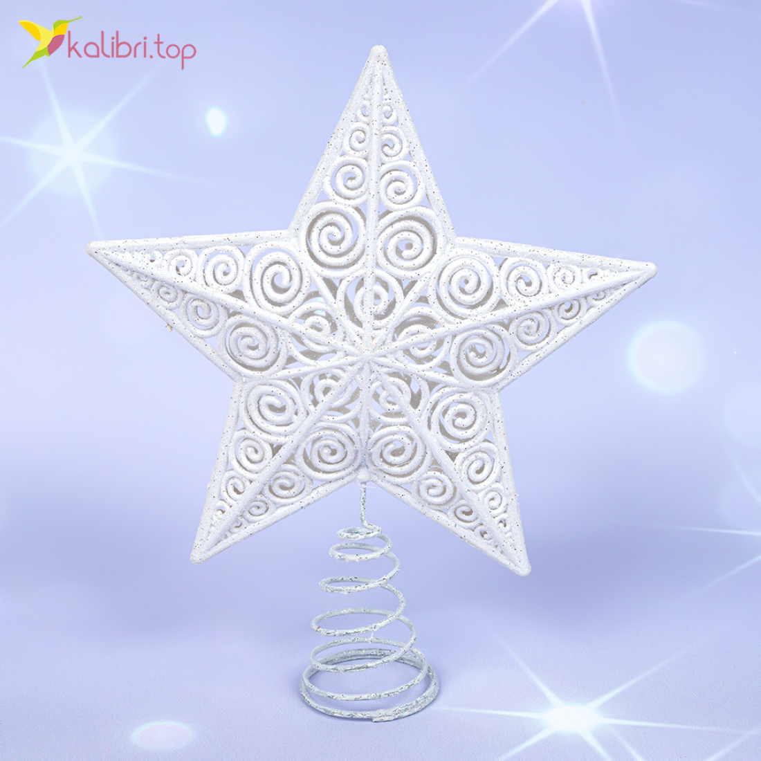 Верхівка для ялинки зірка біла 23 см., 5 штук оптом фото 01 Верхівка для ялинки зірка біла 23 см., 5 штук оптом фото 01