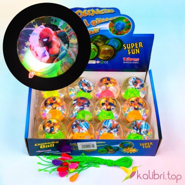 Светящиеся мячики Паук на резинке 6 см - Купить