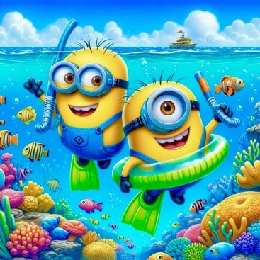Алмазная мозаика чудики на море 30*40 см - Купить